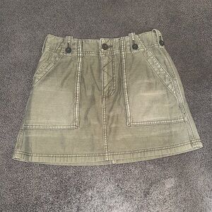 Free People Army Green Mini Skirt. Size 2